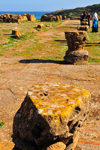 Tipaza, Algeria / Algrie: mosaics and Corinthian capitals - Great Christian Basilica - Tipasa Roman ruins, Unesco World Heritage site | mosaques et chapiteaux corinthiens - Grande Basilique Chrtienne - ruines romaines de Tipasa, Patrimoine mondial de l'UNESCO - photo by M.Torres