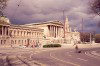 Austria / sterreich -  Vienna: Sunday on the ring - the Parliament and the Pallas Athena fountain (photo by M.Torres)