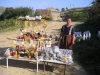 Qala Alti - Davachi rayon, Azerbaijan: lady selling pickles and herbs - photo by F.MacLachlan