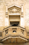 Azerbaijan - Baku: old building of the train station - balcony with heart - lovers balcony - Jafar Jabbarli sq. (photo by M.Torres)