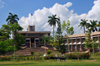 Belmopan, Cayo, Belize: Independence Hill - National Assembly and Government Offices - designed to resemble a Pre-Columbian Maya temple - Norman and Dawbarn architects - photo by M.Torres