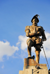 La Paz, Bolivia: Plaza Alonso de Mendoza - statue of Captain Alonso de Mendoza, founder of Nuestra Seora de La Paz in 1508 - photo by M.Torres