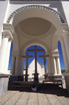 Copacabana, Manco Kapac Province, La Paz Department, Bolivia: crosses in the courtyard of the Basilica of Our Lady of Copacabana - photo by C.Lovell