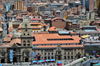 La Paz, Bolivia: downtown - San Francisco church and convent - Plaza San Francisco and Calle Sagrnaga from above - photo by M.Torres