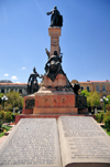 La Paz, Bolivia: monument to the Upper Peru rebel Pedro Domingo Murillo, hanged in this square that bears his name - he also lends his name to Pedro Domingo Murillo Province - sculpture by Ferruccio Cantella - photo by M.Torres