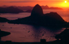 Brazil / Brasil - Rio de Janeiro: Sugar Loaf / Po de Aucar and Guanabara bay from Corcovado / pr-do-sol sobre a baa da Guanabara - photo by Lewi Moraes