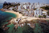 Brazil / Brasil - Salvador (Bahia): from the air - the city and Santa Maria fort - vista area - a cidade e o forte de Santa Maria - photo by L.Moraes