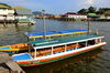 Bandar Seri Begawan, Brunei Darussalam: pair of moored water buses - Kampung Ayer water village - photo by M.Torres