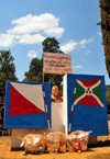 Gitega / Kitega, Burundi: Prince Louis Rwagasore monument - Burundi nationalist and prime minister, son of Mwami (King) Mwambutsa IV - 'Vous nous jugerez  nos actes et votre satisfaction sera notre fiert.' - photo by M.Torres