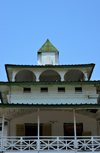 Cameroon, Douala: the Pagoda - upper floors of the Palace of the Kings Bell, built by the Germans in 1905 for King Auguste Manga Ndumbe - administrative quarter, Bonanjo - photo by M.Torres