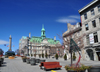 Montreal, Quebec, Canada: Place Jacques-Cartier, City Hall and Nelson Column seen from near Rue St-Paul - Vieux-Montral - photo by M.Torres