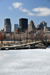 Montreal, Quebec, Canada: Rue de la Commune and Promenade du Viex-Port from Bassin Bonsecours - skyline - Vieux-Montral - photo by M.Torres