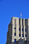 Winnipeg, Manitoba, Canada: Federal Building on Main Street - architects Northwood & Chivers - office block in a mild Art Deco style - wheaf sheafs - photo by M.Torres