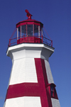 Campobello Island, New Brunswick, Canada: the wooden tower of East Quoddy Head Lighthouse is marked with a large red cross - Passamaquoddy Bay - photo by C.Lovell