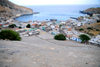 Faj de Agua, Brava island - Cape Verde / Cabo Verde: small bay - town and harbour from above - photo by E.Petitalot