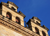 Bogota, Colombia: Plaza Bolivar - bells atop the Capilla del Sagrario - architecture of the New Kingdom of Granada - prepared ashlar - La Candelaria - photo by M.Torres