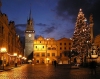 Czech Republic - Pardubice  / Pardubitz (Eastern Bohemia - Vchodocesk - Pardubick kraj): Green Gate Tower and Christmas tree - Pernstnsk Square - photo by J.Kaman