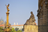 Statues outside the Rudolfinum. Prague, Czech Republic - photo by H.Olarte