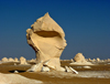 White Desert National Park / Sahara el Beyda, New Valley Governorate, Egypt: lollipop-like hoodoo, as if designed by Salvador Dali - Western Desert - photo by J.Kaman