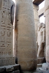 Egypt - Luxor: hieroglyphs and heavy column in the temple (photo by J.Kaman)