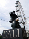 London: British Airways London Eye - statue at the entrance to Dal Universe - photo by K.White