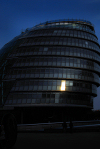 London:  the City Hall - Leaning Tower of Pizzas or Fosters Nutsack - headquarters of the Greater London Authority and the Mayor of London - designed by Norman Foster - south bank - photo by M.Torres