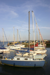 Lee on Solent, Hampshire, South East England, UK: line of boats in Titchfield Haven marina at Hill Head - photo by I.Middleton