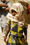 Eritrea - Hagaz, Anseba region - a young girl with hijab in a desert village - photo by E.Petitalot