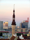 Estonia / Eesti - Tallinn: old an new Estonian architecture - city hall and other towers - Radisson SAS hotel - photo by J.Kaman