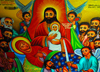 Lake Tana, Amhara, Ethiopia: Entos Eyesu Monastery - nativity scene - mural - photo by M.Torres