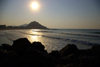 Donostia-San Sebastin, Gipuzkoa province, Euskadi: Zurriola Beach and Monte Urgull seen from Sages - afternoon sun - photo by J.Zurutuza