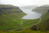 Streymoy island, Faroes: view over Kaldbaksfjrur fjord, Kaldbaksbotnur village and the coastal road - east coast of Streymoy - photo by A.Ferrari