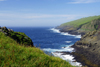 Mykines island, Faroes: view from Mykines village over the gorge, towards Mykinesholmur islet - photo by A.Ferrari