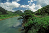 Viti Levu, Fiji: highlands of Sigatoka River Valley, the Fertile Farmland Valley, with blue sky - photo by C.Lovell