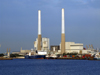 Le Havre, Seine-Maritime, Haute-Normandie, France: tall smoke stacks of the EdF Le Havre coal fired Power Plant - avenue Christophe Colomb - photo by A.Bartel