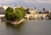 France - Paris: Ile de la Cit - western end - Vert-Galant garden - seen from Pont des Arts - photo by K.White