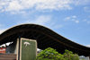 Libreville, Estuaire Province, Gabon: Saint Exupry French Cultural Centre - wave roof using glulam beams designed by the architect Franois Lombard - Quartier Mbolo - 1er arrondissement - boulevard Triomphal El Hadj Omar Bongo - CCF - centre culturel franais Saint Exupry - photo by M.Torres