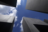 Germany - Berlin: Holocaust Memorial - architect Peter Eisenman - Denkmal - designed by US architect Peter Eisenman - sky and cubes - photo by W.Schmidt