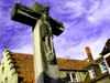 Bad Kreuznach - Rhineland-Palatinate / Rheinland-Pfalz, Germany / Deutschland: stone carved Christ on the cross - photo by Efi Keren