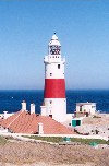 Gibraltar / GIB : lighthouse on the northern pillar of Hercules - Gibraltar straits - operated by Trinity House Lighthouses - photo by Miguel Torres)