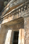 Greece, Dodecanese islands,Kastellorizo: the facade of a Lycian tomb - the only one in Greece, Petra style - photo by P.Hellander