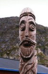 Greenland - Qaqortoq: carved sentinel - totem (photo by G.Frysinger)