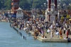 India - Haridwar (Uttaranchal state): in the tradition of Bhagirath, Hindus stand in the sacred waters of the Ganges, praying for the salvation of their ancestors (photo by Rod Eime)