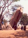 India - Mahabalipuram / Mamallapuram: rock with an erotic message - phallic rock - photo by M.Torres