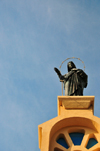 Deir Rafat monastery, Mateh Yehuda region, Jerusalem district, Israel: statue of the Virgin Mary on Church of the Catholic Monastery of the Mother of God - the queen of Palestine and Holy Land  - photo by M.Torres