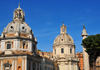 Rome, Italy: Chiesa di Santa Maria di Loreto by Antonio da Sangallo il Giovane - in the background Trajan's column and the Chiesa del Santissimo Nome di Maria al Foro Traiano - Piazza di Colonna Traiana - photo by M.Torres