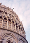 Italy / Italia - Pisa ( Toscany / Toscana ) / PSA : intricate Gothic decoration by Nicola and Giovanni Pisano - dome of the Baptistry - photo by Miguel Torres