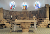 Mount Nebo - Madaba governorate - Jordan: presbytery and the ancient 'cella tricora' - altar in the basilica - photo by M.Torres