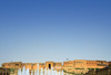 Erbil / Hewler / Arbil / Irbil, Kurdistan, Iraq: Erbil Citadel and fountains seen from Shar Park - Qelay Hewlr - UNESCO world heritage site - photo by M.Torres