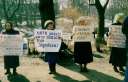 Latvia / Latvija - Riga: Demonstrating against american barbarians by the US embassy (photo by Miguel Torres)